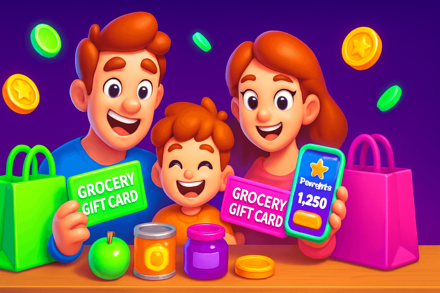 Earn Family Gift Cards for Groceries and Essentials