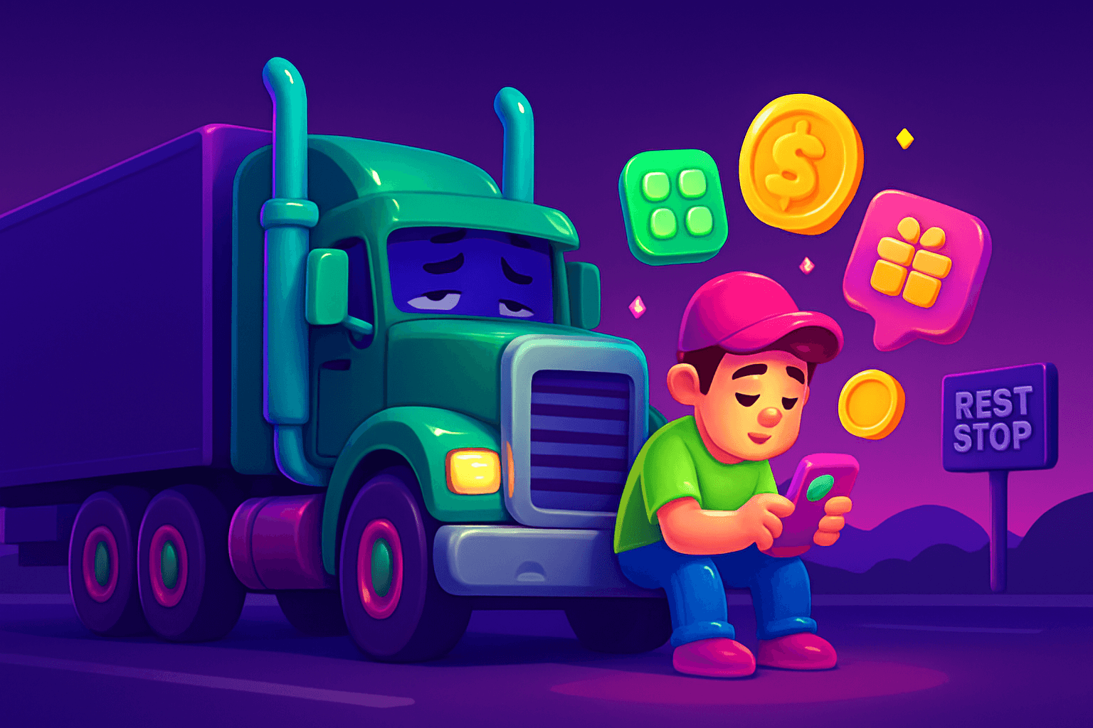 How truckers can earn money while parked using apps