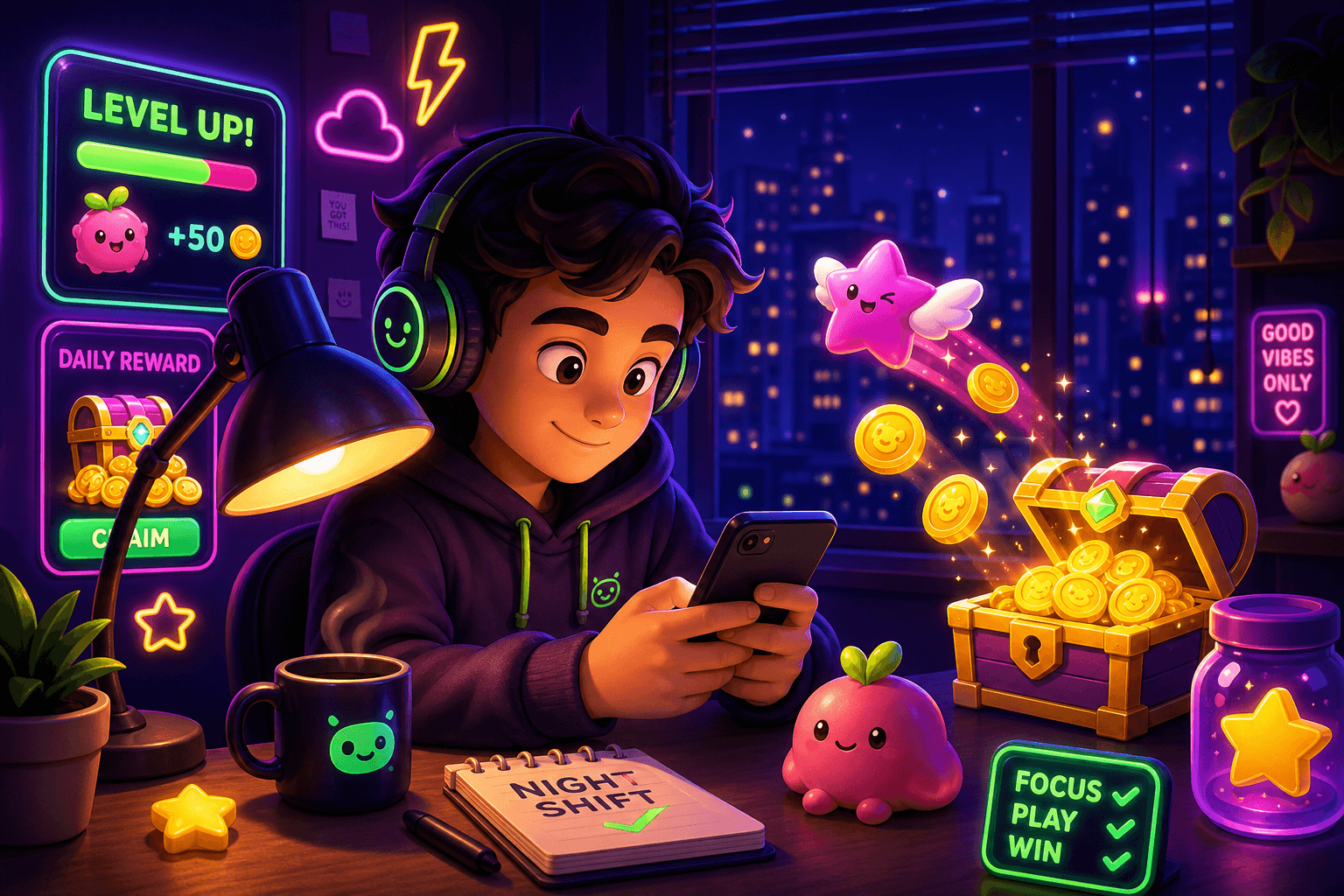 Quiet phone tasks to earn money on night shifts