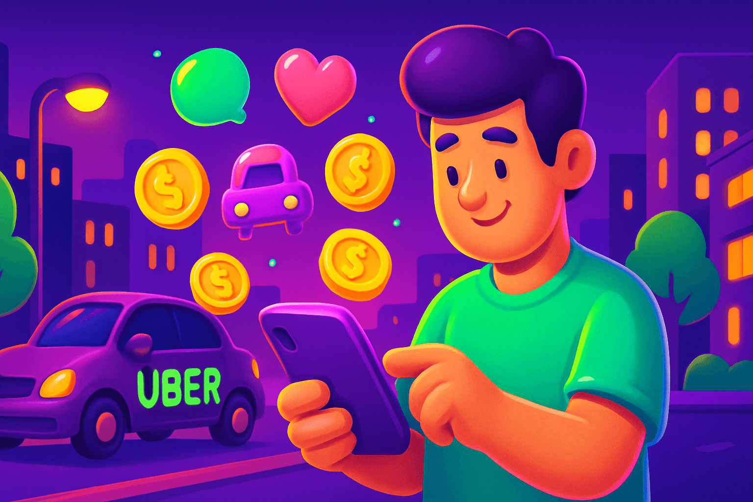 Rewards apps for Uber drivers waiting for rides