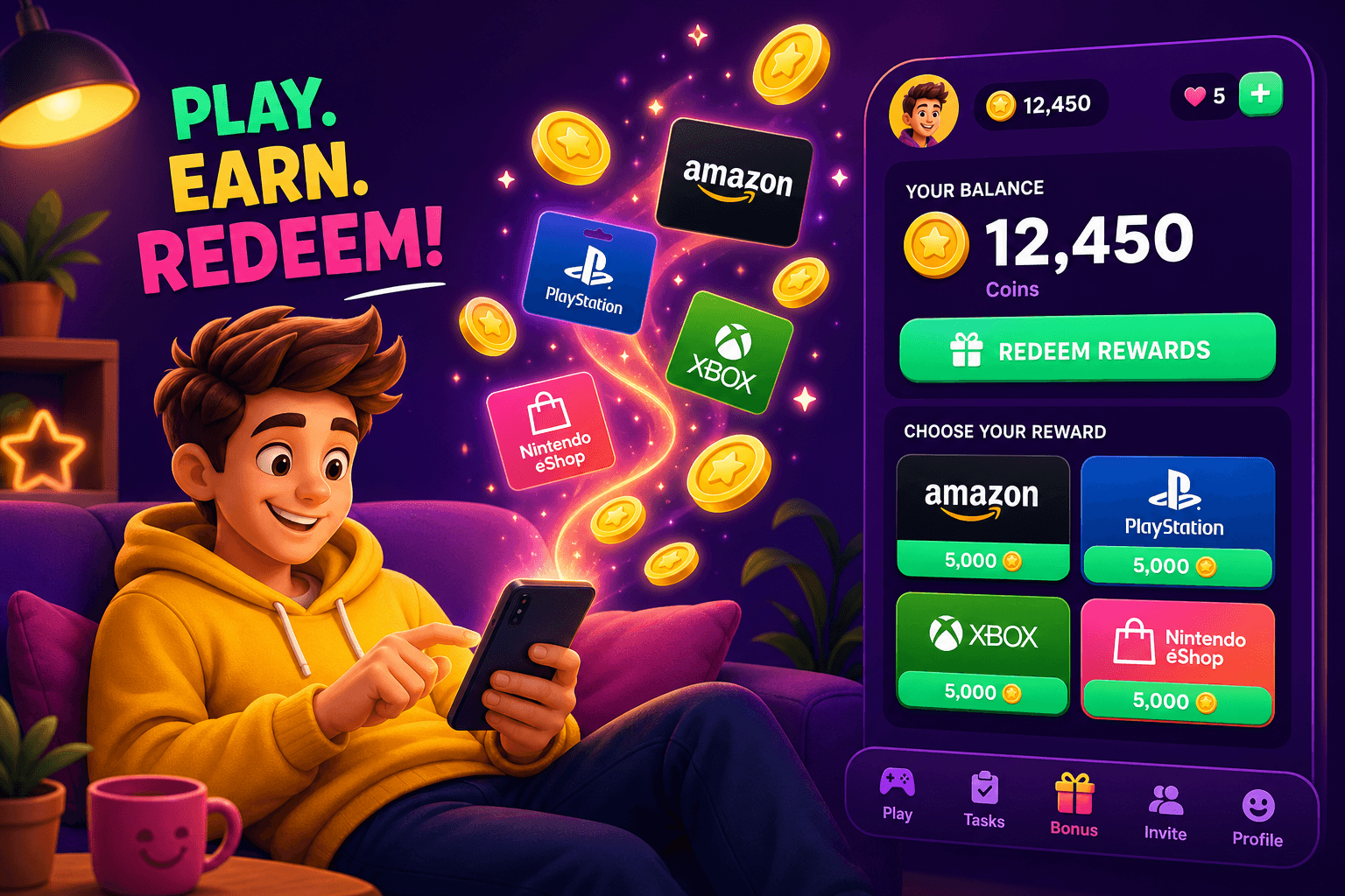 Turn spare minutes into free gift cards every month
