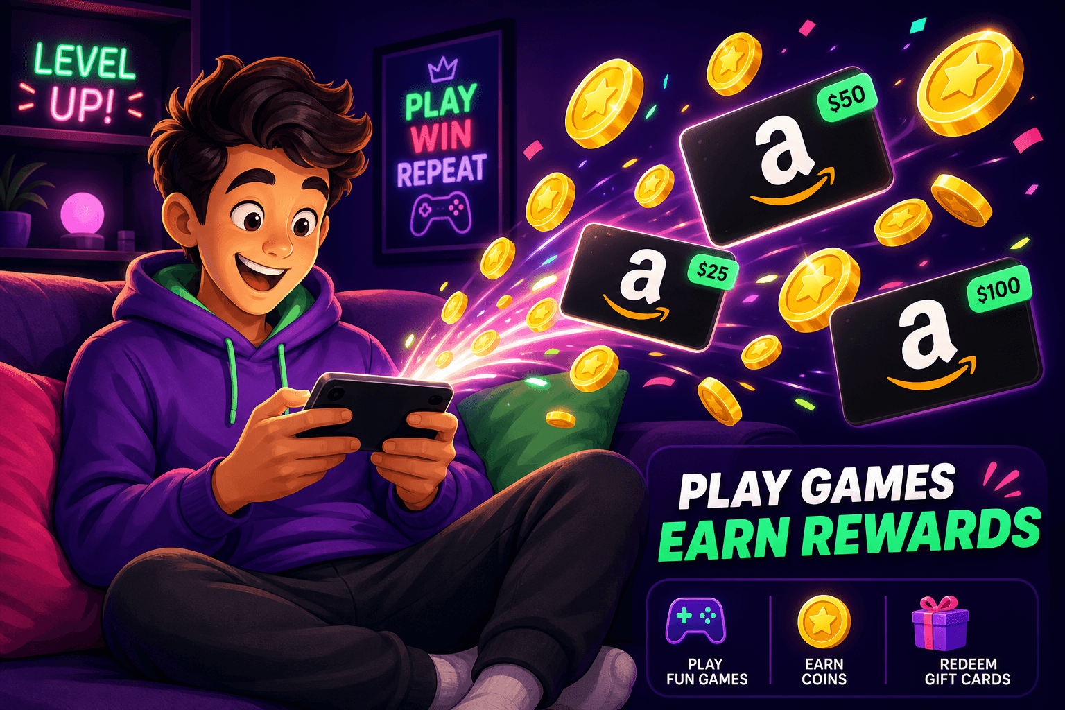 Weekend gamer plan to earn Amazon gift cards